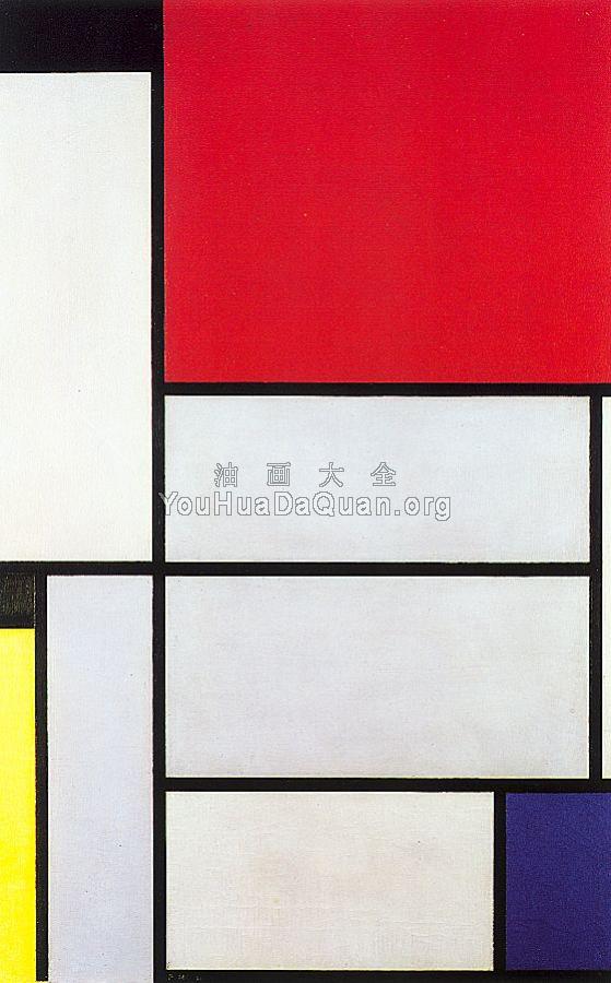 Composition with Black, Red, Gray, Yellow, and Blue - 皮特·蒙德里安